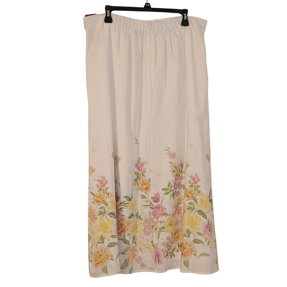 Vince Camuto Ultra White Floral Garden Party Midi Skirt XL NWT $89 - Picture 6 of 11